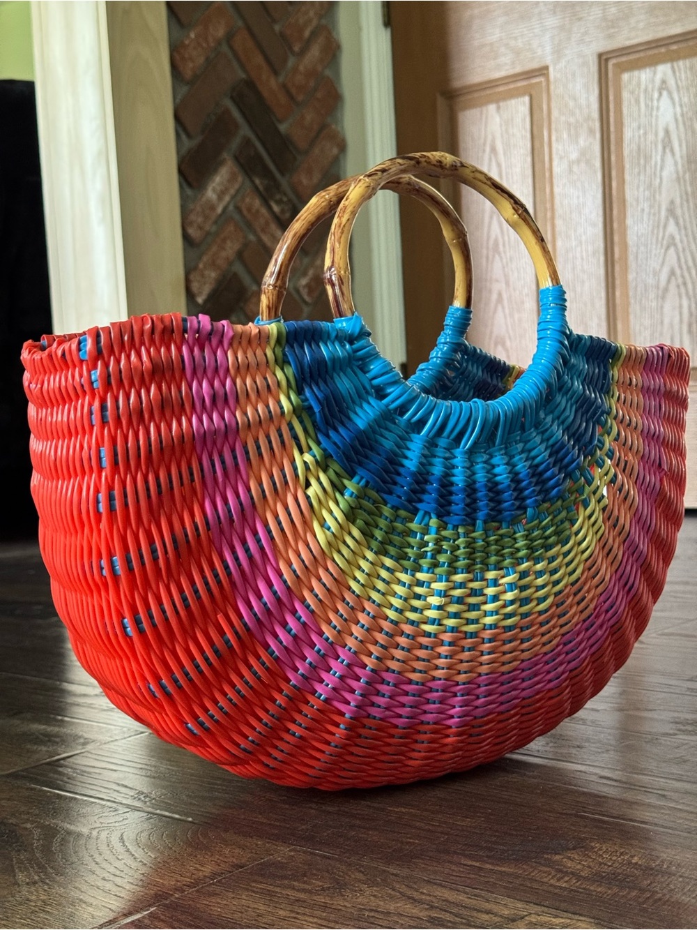 Rainbow, Maximalist, Fun, Boho Woven Tote Bag